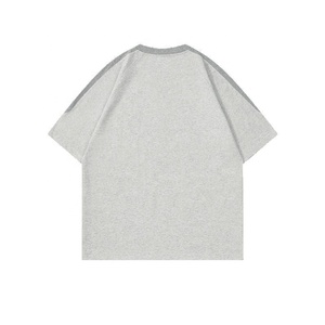 T-shirts décontractés surdimensionnés pour hommes et femmes, 280 g/m², 100 % coton, à manches raglan bicolores, col rond, avec empiècements contrastants aux épaules - Product Image 3