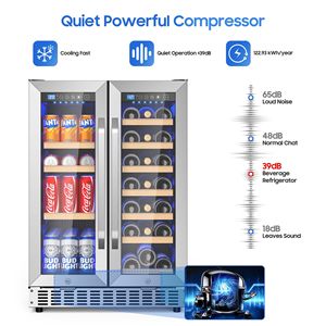 Frigorifero per Vini e Bevande da Incasso a Doppia Zona di Temperatura da 24 Pollici per Conservare le Tue Collezioni - Product Image 5