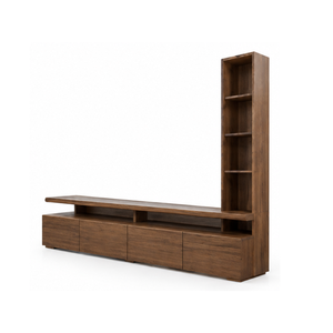 Meuble TV mural moderne en bois massif, centre de divertissement, meuble de rangement pour salon, console multimédia, support TV - Product Image 2