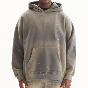 Chándal Unisex de Invierno Personalizado al por Mayor, con Efecto Desgastado, Salpicaduras de Pintura, Lavado Ácido, Estilo Vintage, Efecto Descolorido por el Sol, Oversize y de Tejido Pesado - Product Image 5