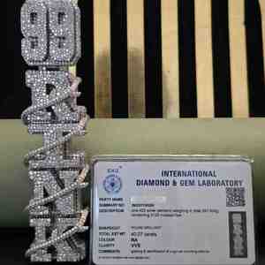 Elegante Colgante Personalizado con Letra y Diamantes de Moissanita, Número 99, de Acero Inoxidable, Joyería Exclusiva, Colgante de Moda - Product Image 6