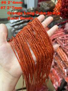 ลูกปัดสีแดง ชมพู ส้ม ปะการัง ทรงหลอด ทรงข้าวสาร ทรงรอนเดลล์ อัญมณีเม็ดกลม ลูกปัดเว้นวรรค สำหรับทำสร้อยข้อมือ สร้อยคอ DIY เครื่องประดับ - Product Image 3