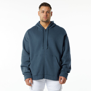 Sweat-shirt à capuche zippé surdimensionné pour homme en molleton de coton épais, style streetwear, avec logo personnalisé, vente en gros, fabricant - Product Image 1