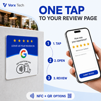 Vorx Tech 10cm 12cm Acryl RFID NFC 213 Chip QR-Code 13,56MHz Wasserdichte Menü-Tisch-Zugangskontrollkarte