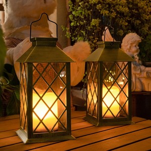 Faroles de Madera de Teca Hechos a Mano con Diseño Geométrico - Faroles Decorativos al por Mayor de la India - Product Image 2