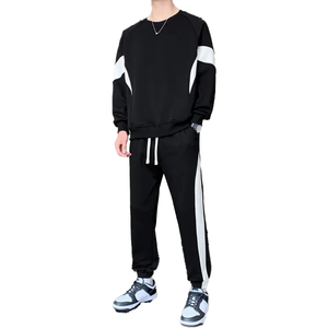 Conjunto Deportivo de Otoño 2026, Sudadera Holgada con Cuello Redondo y Pantalones Deportivos, Diseño de Bloques de Color en Contraste, para Hombre y Mujer - Product Image 1
