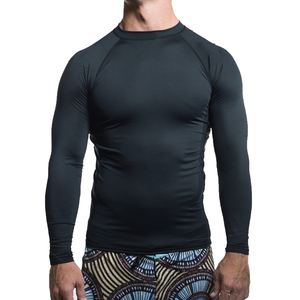 T-shirt de compression pour homme, anti-UV, respirant, lavé, à manches longues, coupe musculaire, col rond, nouvelle collection, vente en gros personnalisée - Product Image 2
