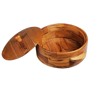 Parfait pour les repas chauds Pot en bois fabriqué à la main Conception durable Idéal pour servir et stocker les aliments Meilleure option de salle à manger de cuisine disponible - Product Image 6
