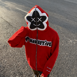 Sudaderas de Algodón Grueso de 360 GSM, Corte Regular, con Estampado Puff, para Unisex, Estilo Urbano Y2K, Sudadera con Capucha y Estampado Puff - Product Image 3