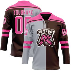 Maillot de hockey sur glace personnalisé avec col lacé – Impression personnalisée du nom, du numéro et du logo - Product Image 2