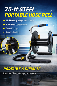 Modern Portable Hose Reel 75-ft with Steel Stand, Hybrid Polymer for Industrial Automotive Portable Lightweight ODGGAD002 - Product Image 3