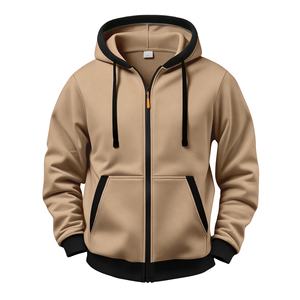 Sudadera con Capucha Unisex OEM, Transpirable, 500 Gramos, Felpa de Poliéster/Algodón Lavado, Deportiva, Invierno, Color Caqui Sólido, Bolsillos, Impresión Personalizada - Product Image 1