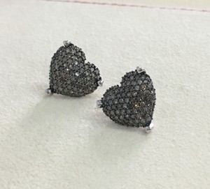 1.39 Cttw Brown Diamond Stud <b>Earrings</b> 925 Sterling Silver, Round Cut Natural Diamond Studs for Women, Push <b>Back</b> - Product Image 1