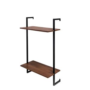 Estantes de Baño de Metal y Madera de 3 y 2 Niveles, Estante de Almacenamiento Colgante de Pared, Estantería para Libros - Product Image 5