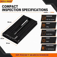 Cermin Inspeksi Lipat Mini WD-MP yang Tahan Lama dengan LED untuk Pemeriksaan Bawah Kendaraan, Pemeriksaan Keamanan Dalam dan Luar Ruangan