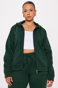 Women Hooded <b>Zipper</b> Sweatshirt Custom Fabric 100% Cotton Knitted Casual Wear Autumn Breathable Full Sleeve Regular Fit Casual We - Product Image 2