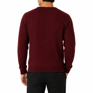Pull en acrylique pour homme, col rond, tricoté, fournisseur de vêtements en acrylique pour homme, pull en acrylique col en V, fabricant en gros de vêtements tricotés pour homme - Product Image 3