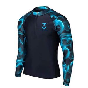 Factory Direct Price <b>Men</b> Rash Guards Spandex/Polyester Quick Dry Elastic Waistband Comfortable <b>Compression</b> Top for Adult - Product Image 1