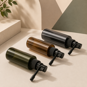 Flacon pulvérisateur cosmétique noir ambré, pompe atomiseur, conteneur en plastique pour lotion et shampoing, emballage personnalisé avec logo - Product Image 3