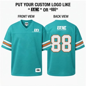Camiseta de Fútbol Americano BBE Unisex con Cuello en V, Manga Corta, 100% Poliéster, Malla Transpirable, Cintura Elástica, Impresión por Transferencia de Calor - Product Image 1