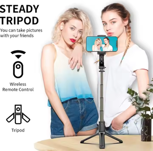 Stabilisateur de cardan Q08 à rotation 360° pour téléphone, perche à selfie avec trépied dissimulé, cardan vidéo mobile mono-axe pour TikTok - Product Image 5