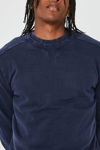 Ensemble T-shirt col rond et short en coton délavé pour homme – Tenue décontractée d'été respirante en maille unie - Product Image 4