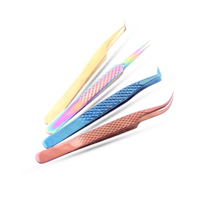 High Quality <b>Lash</b> Extension Tweezers Collection With <b>Kit</b> and Pouch Packing Custom Logo Diamond Grip Tweezers - Product Image 1