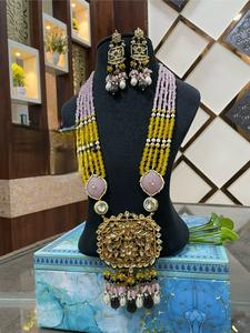 Encantador Juego de Pendientes Largos de Moissanita y Kundan Chapados en Oro de Primera Calidad, Joyería Moderna para Mujer, Regalo para Bodas y Fiestas - Product Image 2