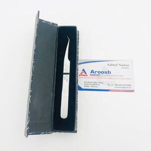 Pinzas para pestañas con logotipo personalizado y purpurina plateada de 90 grados de acero inoxidable sostenible de alta calidad profesional al por mayor - Product Image 2