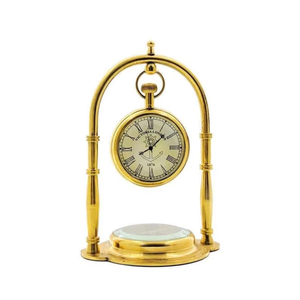 UNICORN HANDICRAFTS Horloge de bureau vintage en laiton, mouvement mécanique, portable, durable, fonctionnant à piles, style antique, décorative - Product Image 4