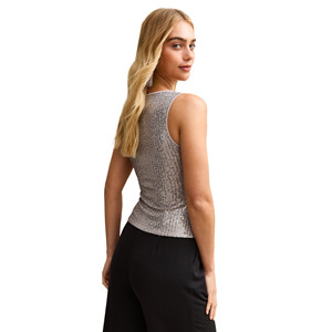 <b>Women</b> <b>Knitted</b> 100% Cotton Solid Color Halter Neck Crop <b>Tank</b> <b>Top</b> Breathable Eco-Friendly Casual Hip Hop Style Green - Product Image 4