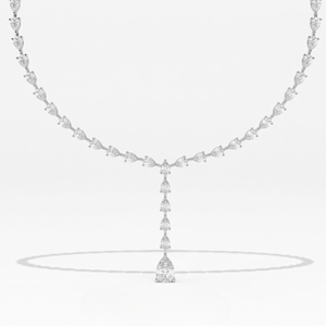 Collar de Lujo con Diamante Cultivado en Laboratorio Aarinya, Chapado en Oro de 9K, Corte Pera, Estilo Solitario en Forma de Lágrima - Product Image 3