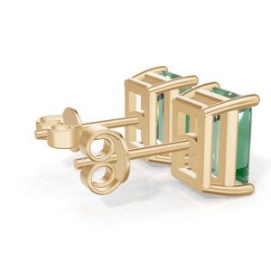<b>Emerald</b> Cut Luxury IGI Certified <b>Stud</b> Earrings Gold Plated 925 Sterling Silver Rectangular Solitaire Gemstone Women Engagement - Product Image 4