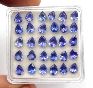 Pierres précieuses en Tanzanite naturelle, taille poire, facettées, 4x5mm, pierres de Tanzanite calibrées pour la fabrication de boucles d'oreilles, vente en gros, pierres précieuses en vrac - Product Image 5