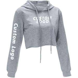 Cropped Hoodie Unisex Regular Fit Solid Color Casual Autumn Hooded Sweatshirt 100% Cotton French Terry Knitted - Product Image 1