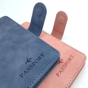 Wholesale and Custom Logo Travel Credit Card <b>Wallet</b> Passport Cover Case PU Leather Travel Passport <b>Holder</b> with Magnetic Closure - Product Image 5