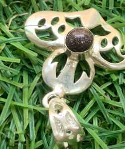 Collier et pendentif en pierre naturelle de qualité supérieure, motif nœud, bijoux sorcière, en argent allemand, pour femme, avec pierres précieuses - Product Image 1