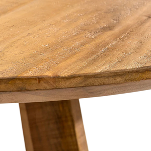 โต๊ะรับประทานอาหารทรงกลมไม้มะม่วงสไตล์ยุโรปแบบดิบๆ สำหรับร้านกาแฟ บิสโทร บาร์ ร้านอาหาร ครัวบ้าน - Product Image 5