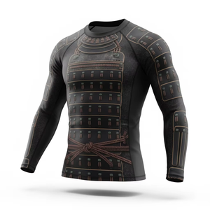 Camo <b>Compression</b> <b>Shirt</b> <b>Men</b> | Long Sleeve Rash Guard for Gym Fitness Running MMA | Stretch Dry Fit Polyester Spandex | Custom OEM - Product Image 2
