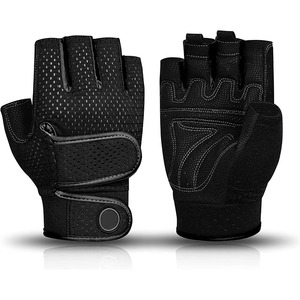 Heavy Duty Powerlifting Weight Lifting Gloves PU Material Non-Slip Half Finger Buckle Closure Extra Wrist Support Custom Fitness - Product Image 1