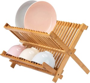 Étagère de rangement en bambou à 2 niveaux avec cadre en métal blanc, étagère moderne sur pied pour le salon, étagère décorative, organisateur, support - Product Image 2