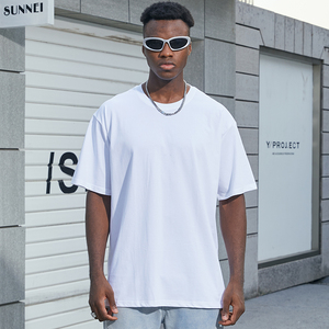 T-shirts décontractés en coton 100% tricoté 220 g/m², impression de logo personnalisée, haute qualité pour hommes, vente en gros - Product Image 5