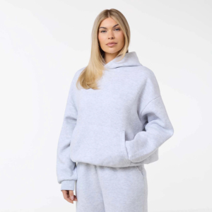 Sweat à capuche d'hiver pour femme, délavé à l'acide, uni, 100 % coton, écologique, respirant, coupe ample longue - Product Image 2