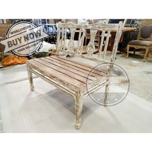 Banco de madera de teca vintage, decoración de granja antigua, muebles de exterior con asientos para entrada, pasillo de parque - Product Image 6