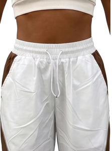 Coupe-vent Femme Hip Hop Taille Haute Cordon de Serrage Jogger Streetwear Coupe Droite 100% Nylon Imperméable Printemps Haute Qualité - Product Image 4