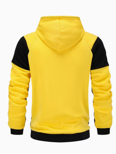 เสื้อฮู้ดผู้ชาย Tribon Sports สีเหลืองดำ แต่งสีแบบ Color Blocking ผ้า French Terry มีกระเป๋า สวมใส่สบายๆ สำหรับฤดูใบไม้ร่วง - Product Image 6