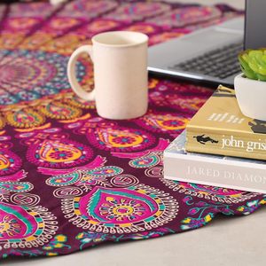 Tapiz Redondo Indio Mandala para Colgar en la Pared, Estilo Hippie Bohemio Gitano, Manta Redonda de Playa, Tapiz Decorativo de Algodón para Yoga - Product Image 1