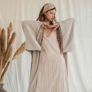 Robe Kimono Cardigan pour Femme, Cape Tribal Ibiza, Robe Bohème, Robe de Plage en Coton Brut, Cache-maillot de Bain, à Prix de Gros - Product Image 1