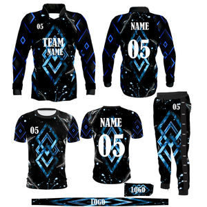 Conjunto de Uniforme Deportivo Sublimado Geométrico 3D Personalizado – Camiseta de Equipo Transpirable de Poliéster con Impresión de Nombre y Número - Product Image 1