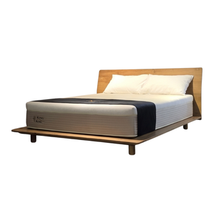 Cadre de lit en teck minimaliste, lit plateforme en bois massif, mobilier de chambre à coucher écologique - Product Image 1